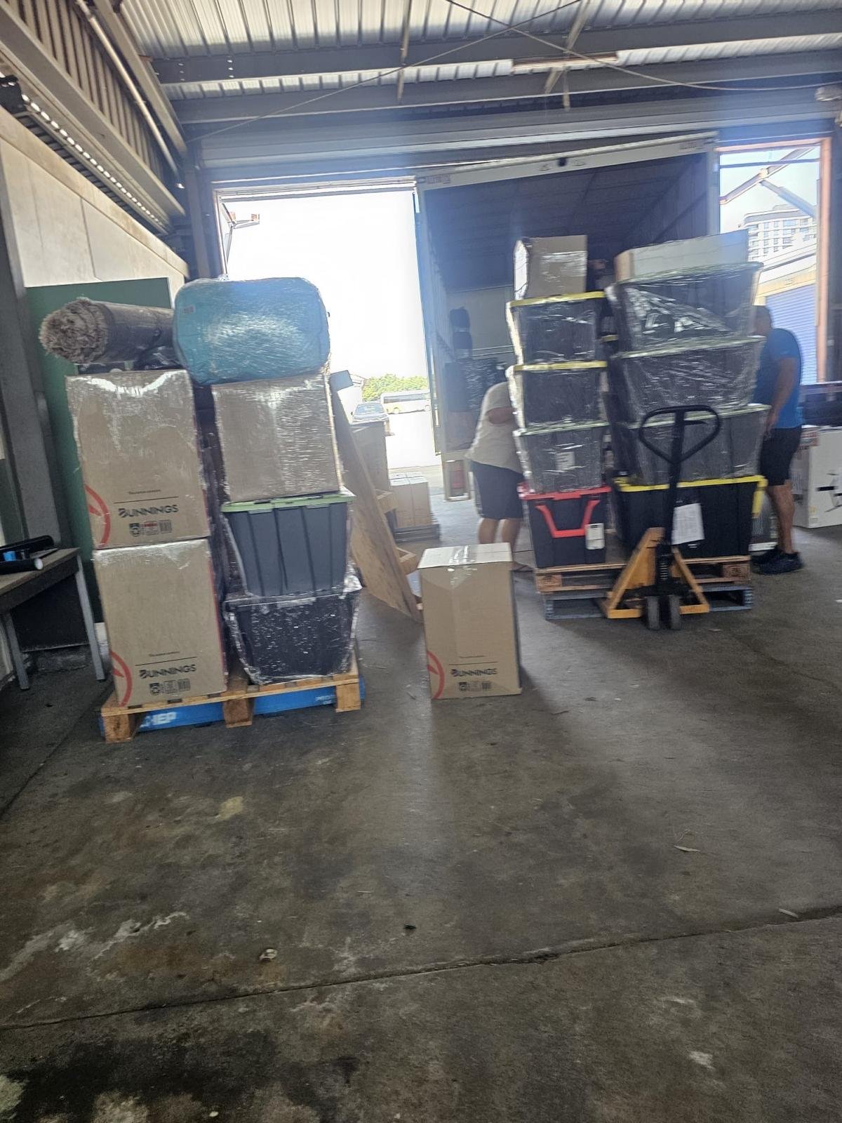 Palletised freight ready for shipment